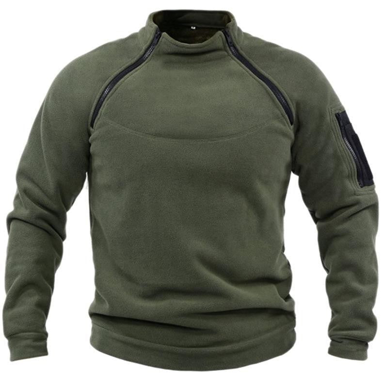 Hudson | Classic Stand Collar Dual Zip Mens Sweatshirt