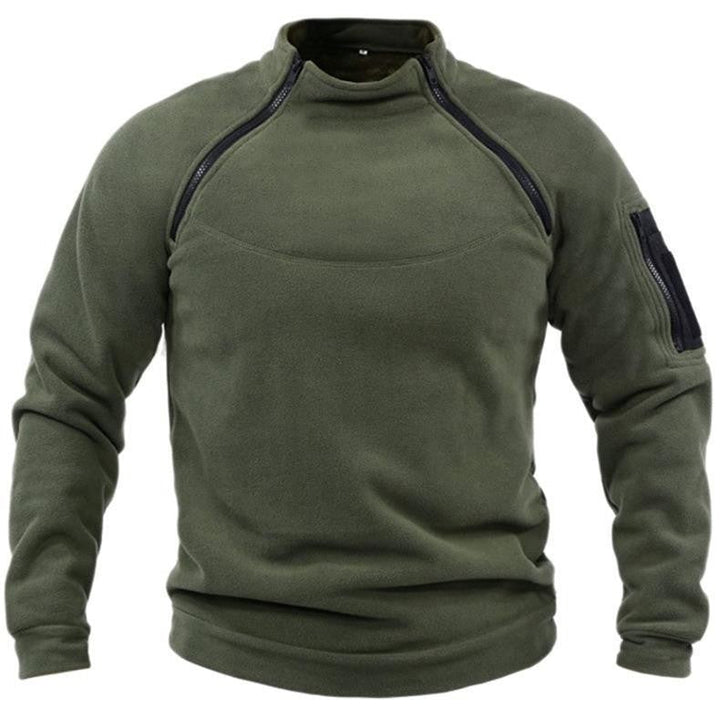 Hudson | Classic Stand Collar Dual Zip Mens Sweatshirt