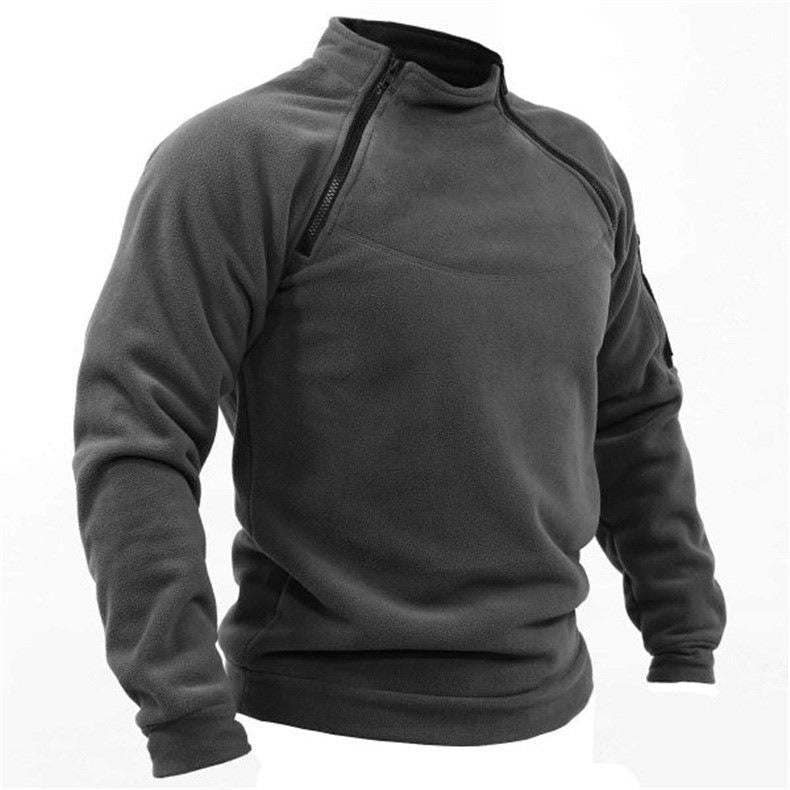 Hudson | Classic Stand Collar Dual Zip Mens Sweatshirt