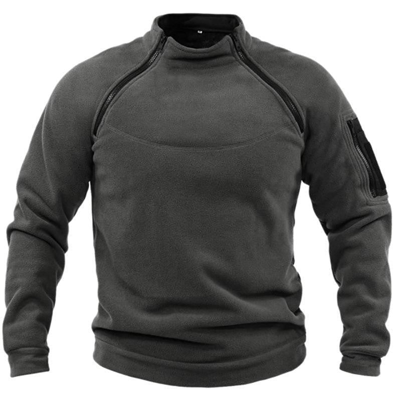 Hudson | Classic Stand Collar Dual Zip Mens Sweatshirt
