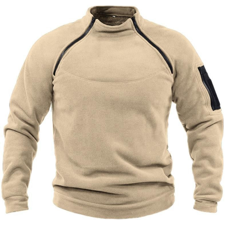 Hudson | Classic Stand Collar Dual Zip Mens Sweatshirt