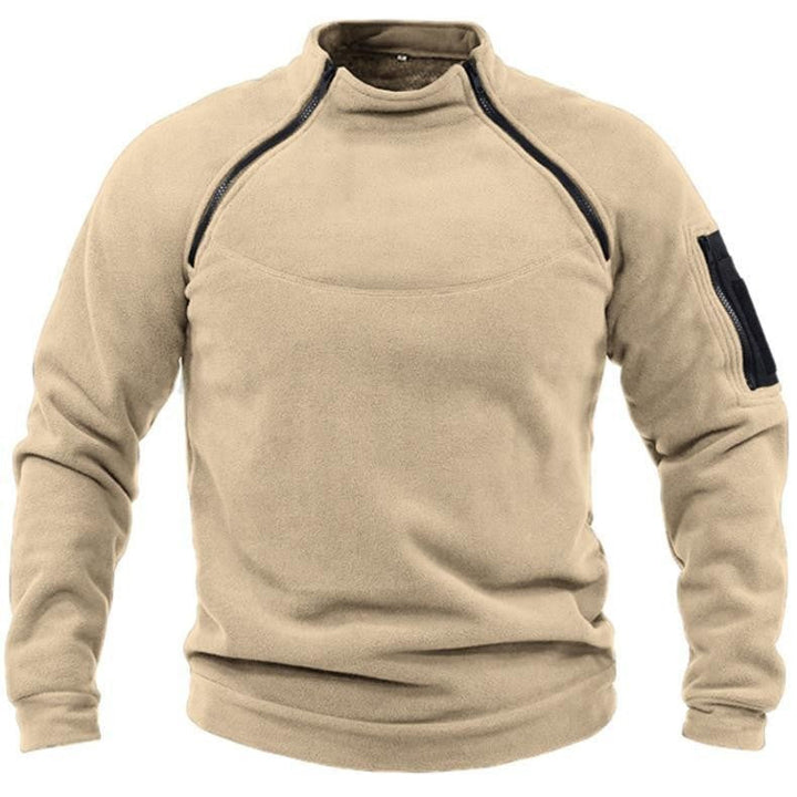 Hudson | Classic Stand Collar Dual Zip Mens Sweatshirt