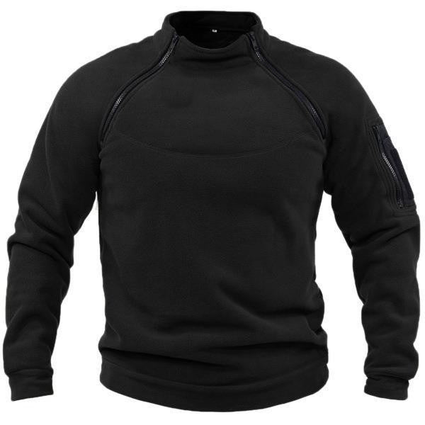 Hudson | Classic Stand Collar Dual Zip Mens Sweatshirt