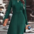 Imogen | Polished A-Line Ribbed Knit Jumper Dress
