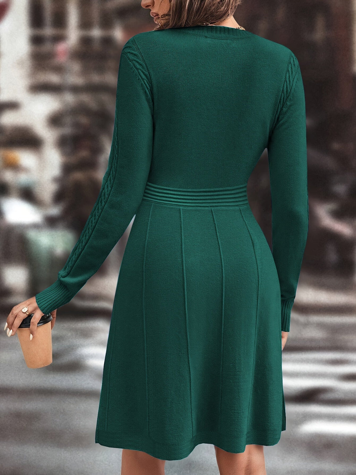 Imogen | Polished A-Line Ribbed Knit Jumper Dress