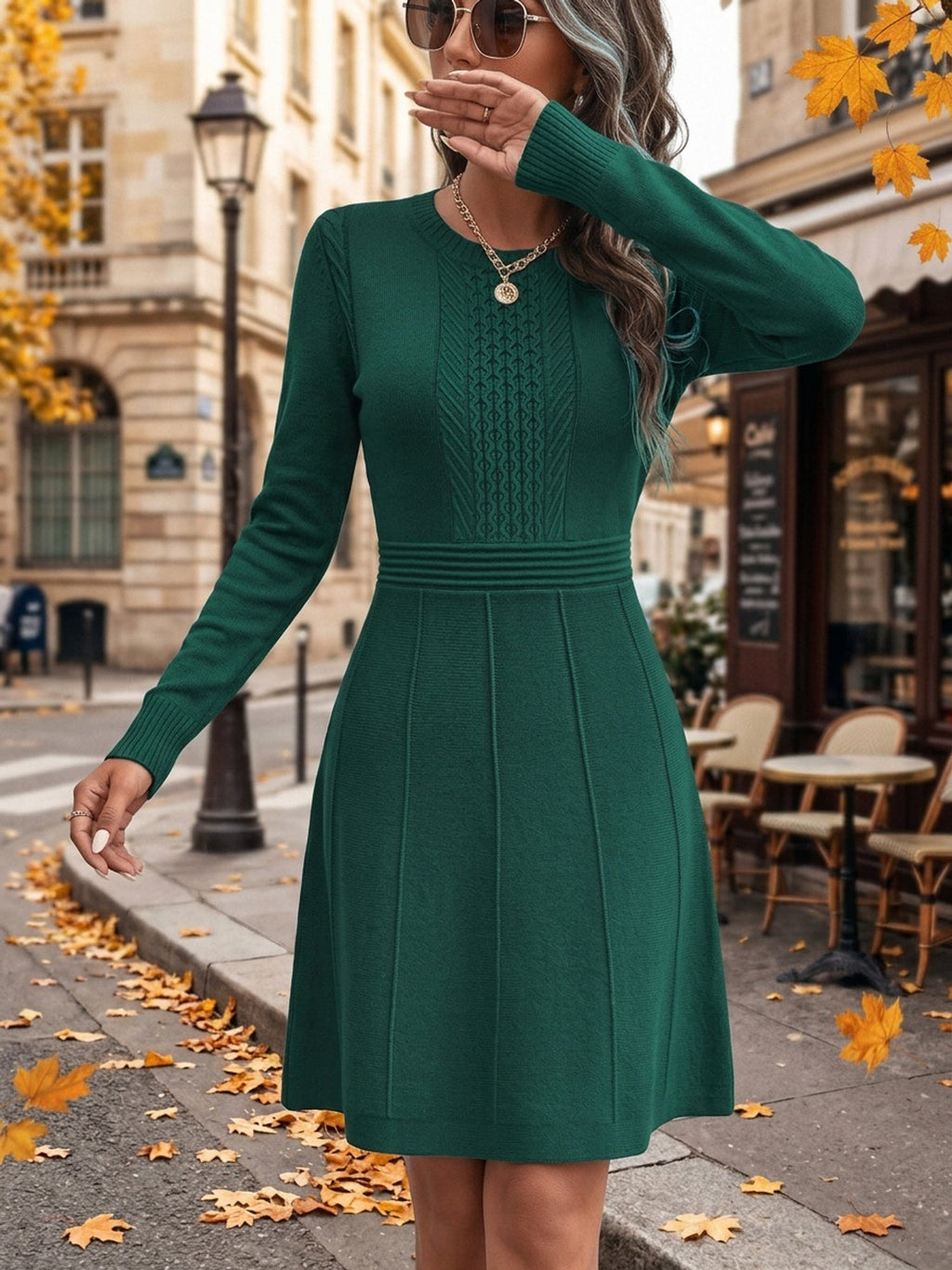 Imogen | Polished A-Line Ribbed Knit Jumper Dress