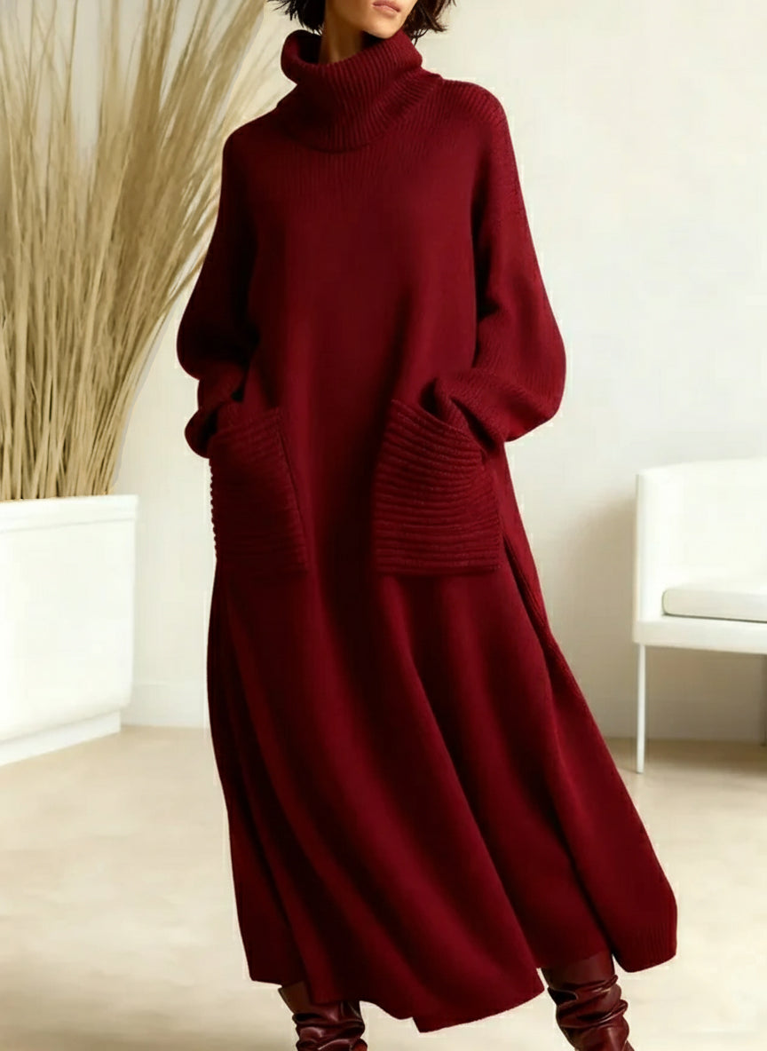 Iris | Classic Turtleneck Jumper Dress with Pockets