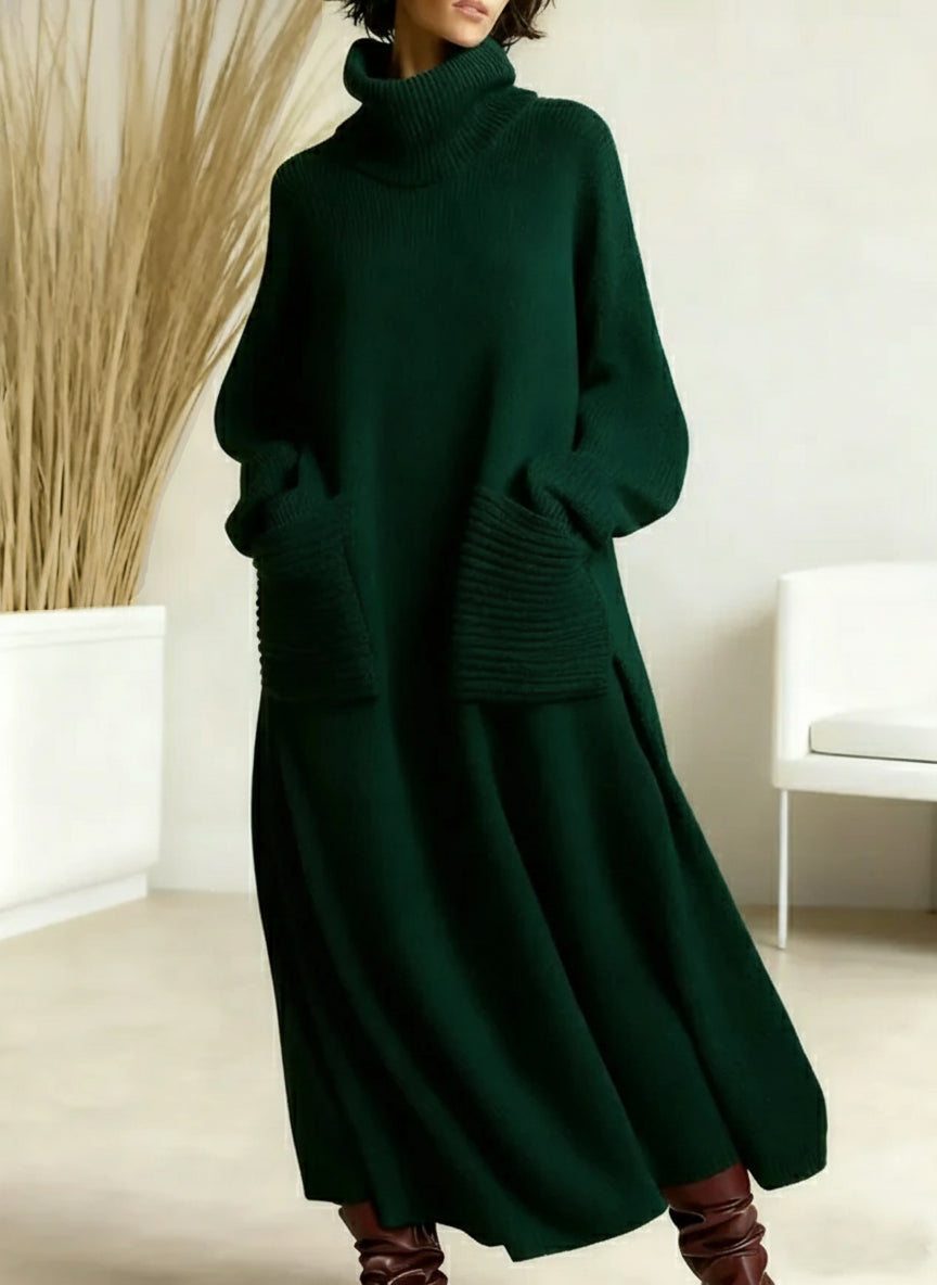 Iris | Classic Turtleneck Jumper Dress with Pockets