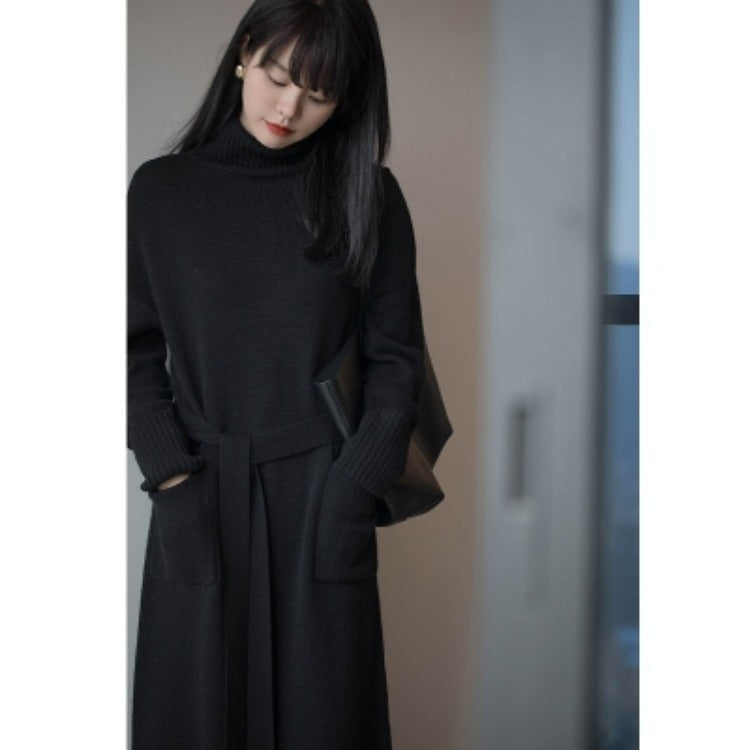 Iris | Classic Turtleneck Jumper Dress with Pockets