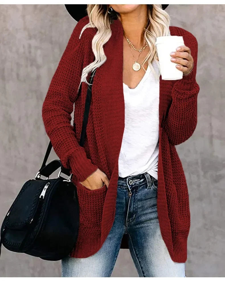 Iris | Loose Fit Longline Open Front Knitted Cardigan