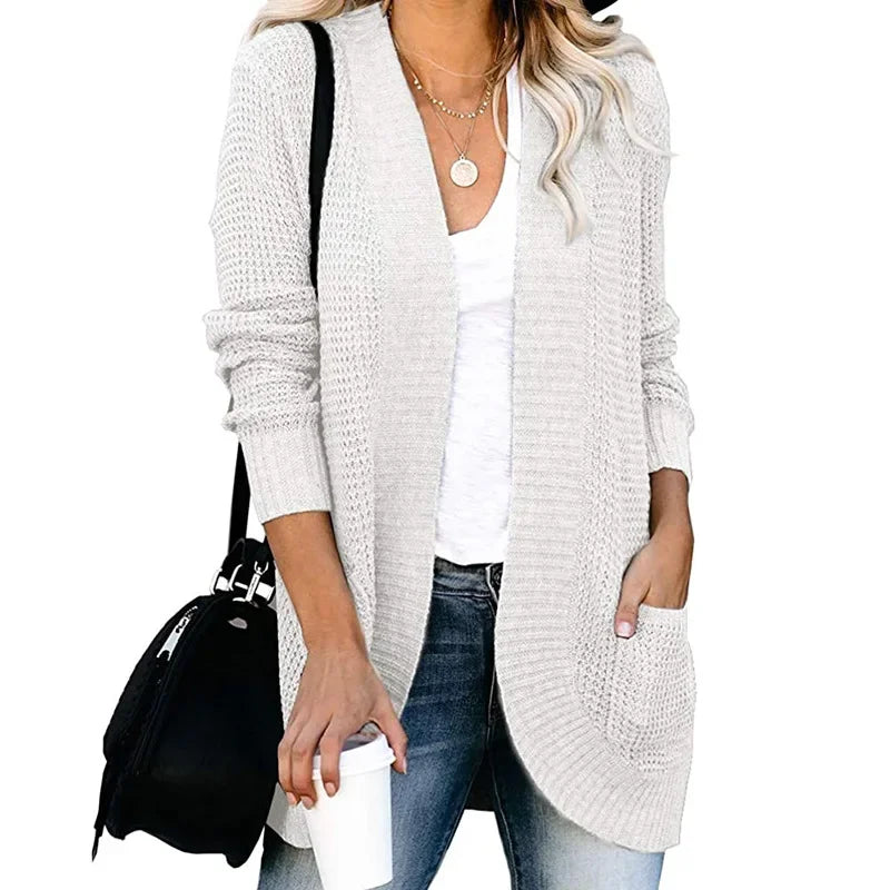 Iris | Loose Fit Longline Open Front Knitted Cardigan