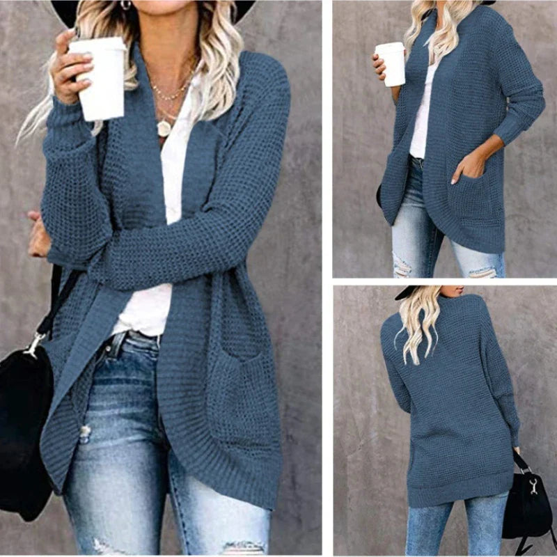 Iris | Loose Fit Longline Open Front Knitted Cardigan