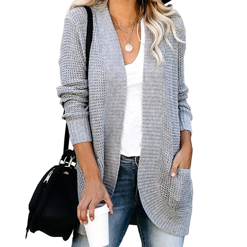 Iris | Loose Fit Longline Open Front Knitted Cardigan