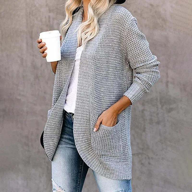 Iris | Loose Fit Longline Open Front Knitted Cardigan