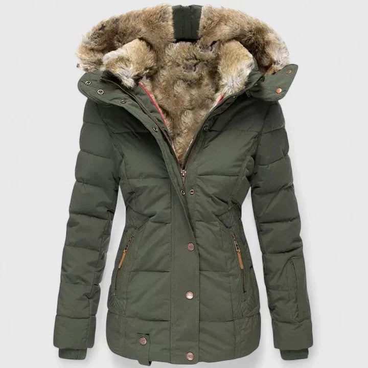 Isabelle | Chic Fitted Hooded Quilted Jacket