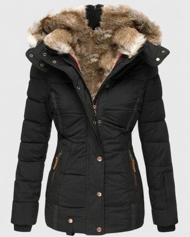 Isabelle | Chic Fitted Hooded Quilted Jacket