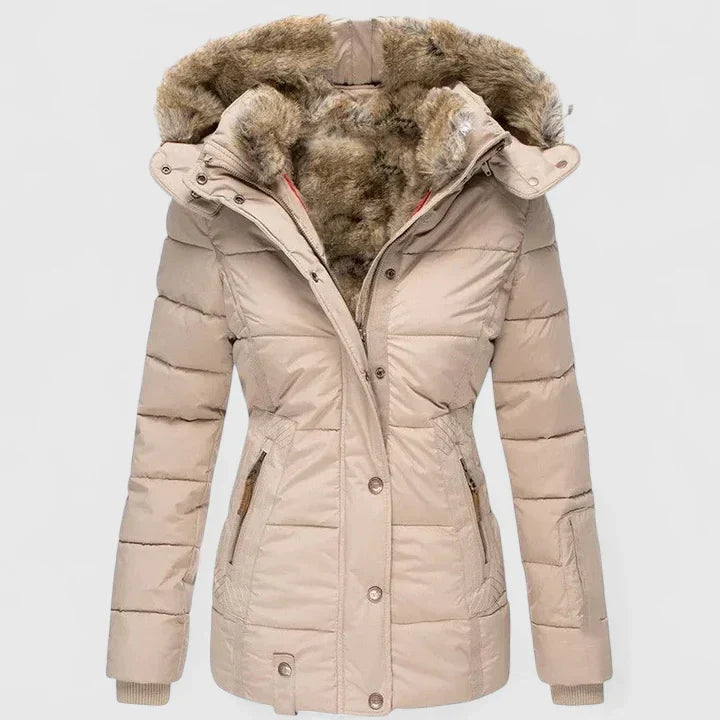 Isabelle | Chic Fitted Hooded Quilted Jacket