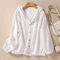 Isabelle | Stylish Textured Button-Front Hoodie Shirt Jacket