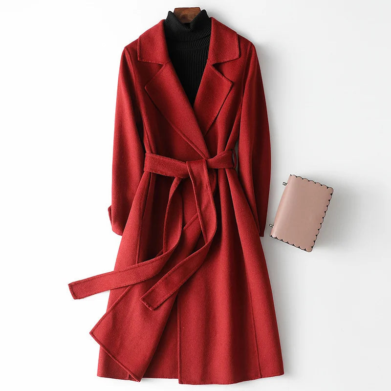 Isla | Cosy Belted Wrap Womens Coats with Tie Waist