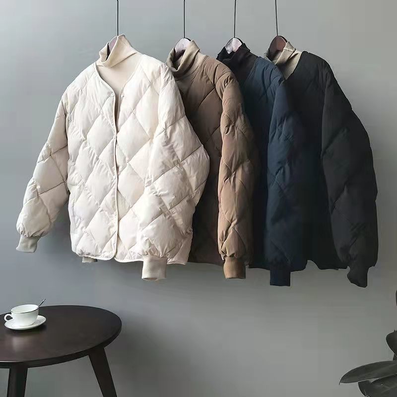 Isla | Cosy Collarless Diamond Quilted Jacket