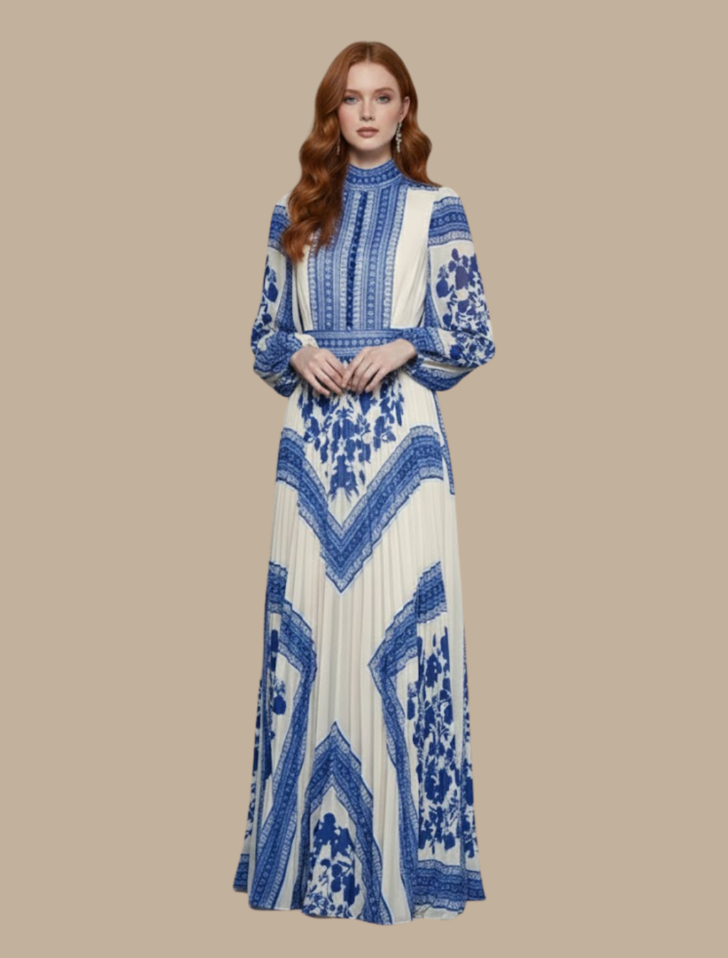 Isla | Elegant Pleated Floral Print Black Tie Maxi Dress