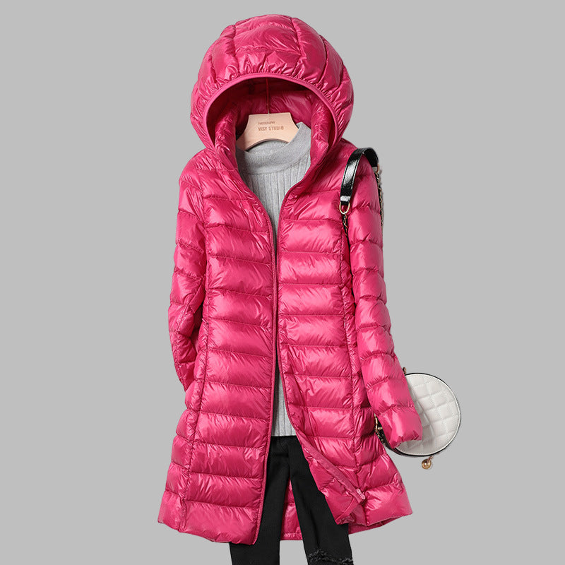 Ivy | Effortless Hooded Long Jacket with Quilted Puffer Finish