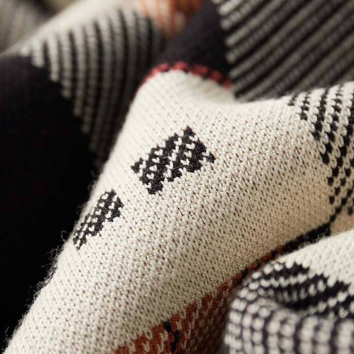 Jacob | Abstract Geometric Button Front Mens Cardigan