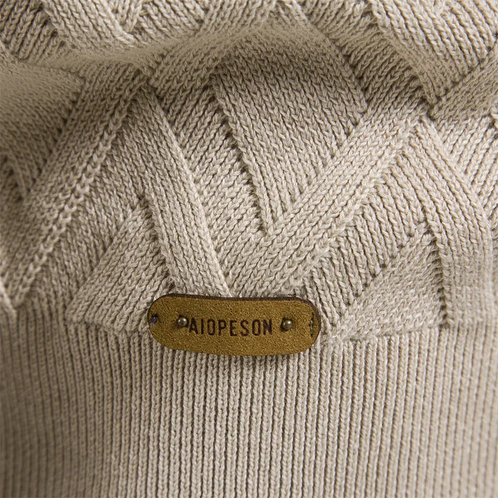 Jacob | Cosy Diamond Pattern Crew Neck Mens Knitted Jumper