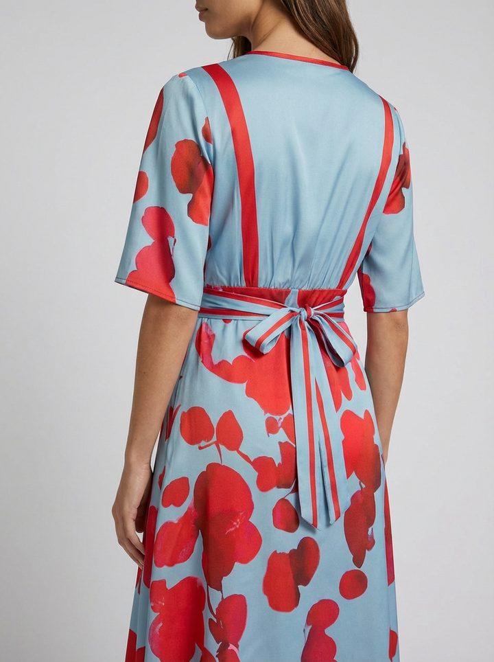 Jasmine | Polished Floral Wrap Maxi Christmas Dress