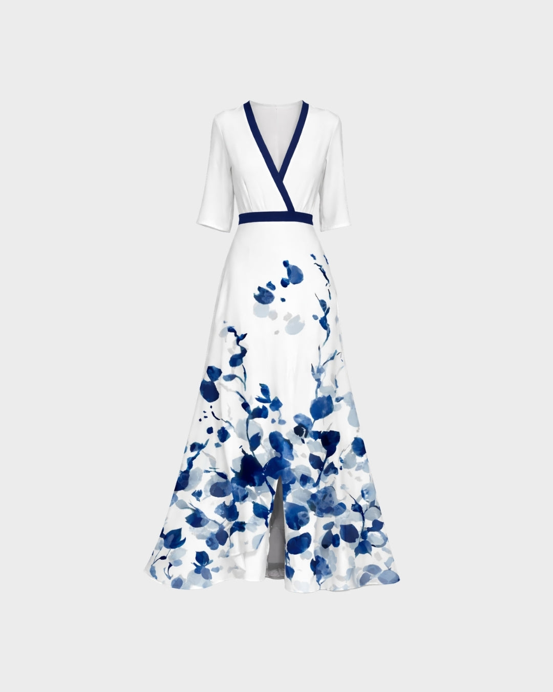 Jasmine | Polished Floral Wrap Maxi Christmas Dress