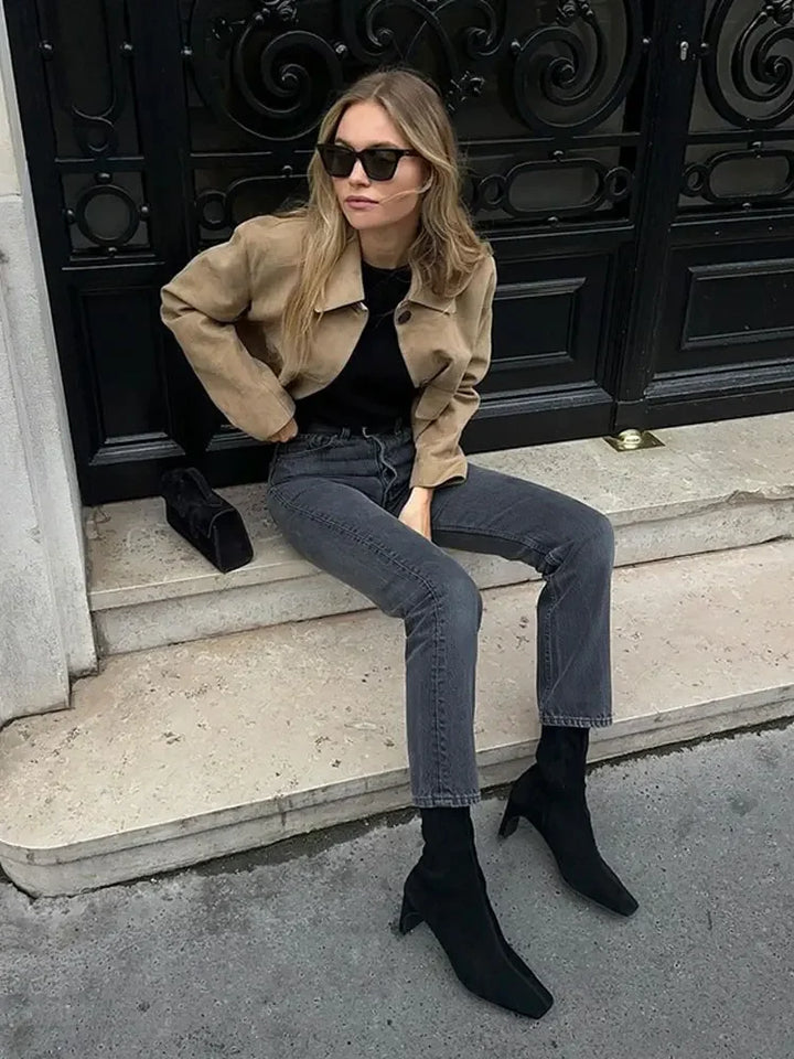 Jasmine | Relaxed Cropped Button Front Winter Coat