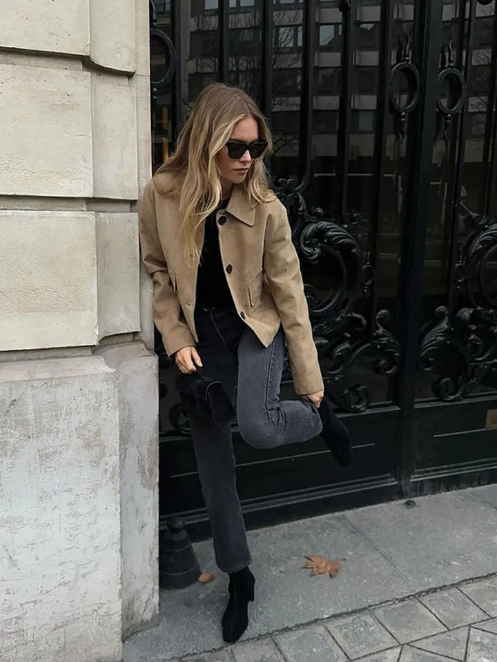 Jasmine | Relaxed Cropped Button Front Winter Coat