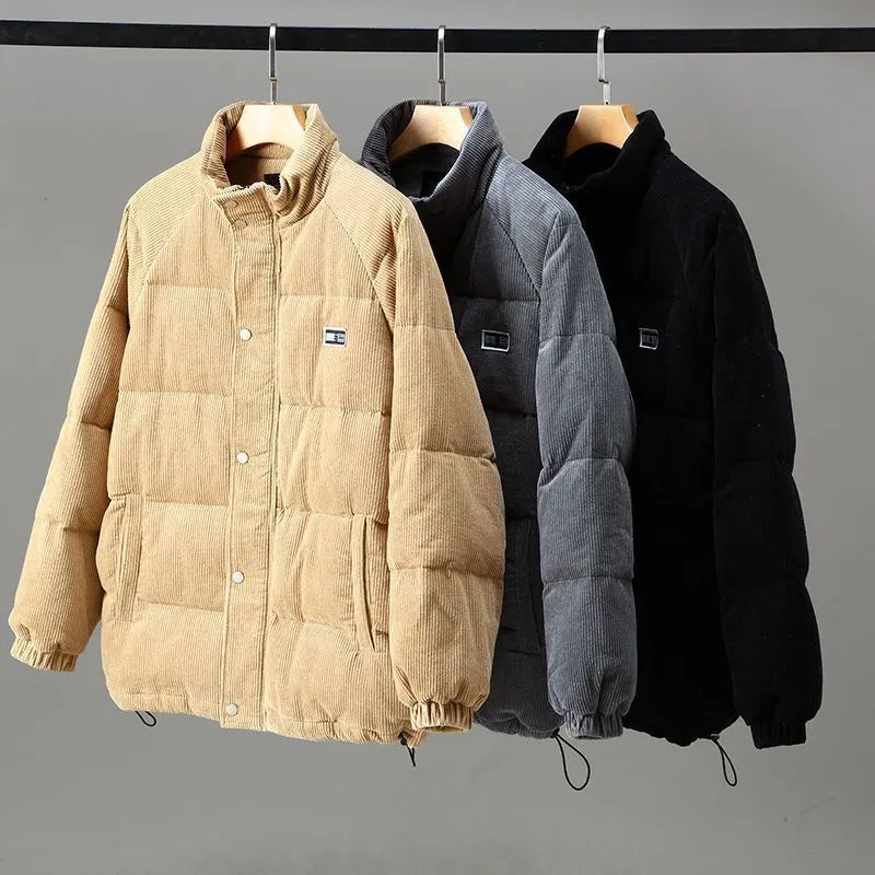 Jasper | Ribbed Stand Collar Mens Quilted Jacket