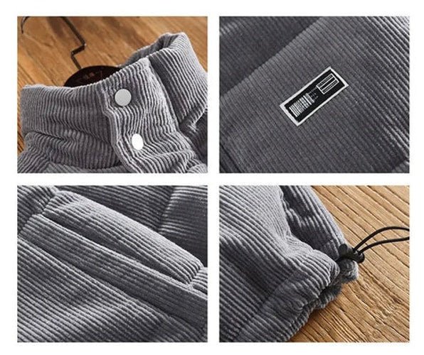 Jasper | Ribbed Stand Collar Mens Quilted Jacket