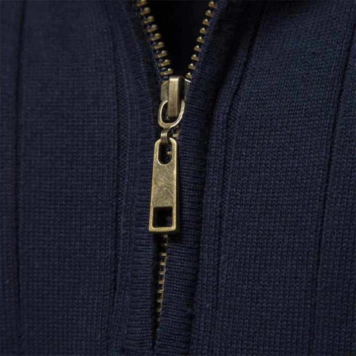 Jesse | Ribbed Quarter Zip Mens Knitted Jumper