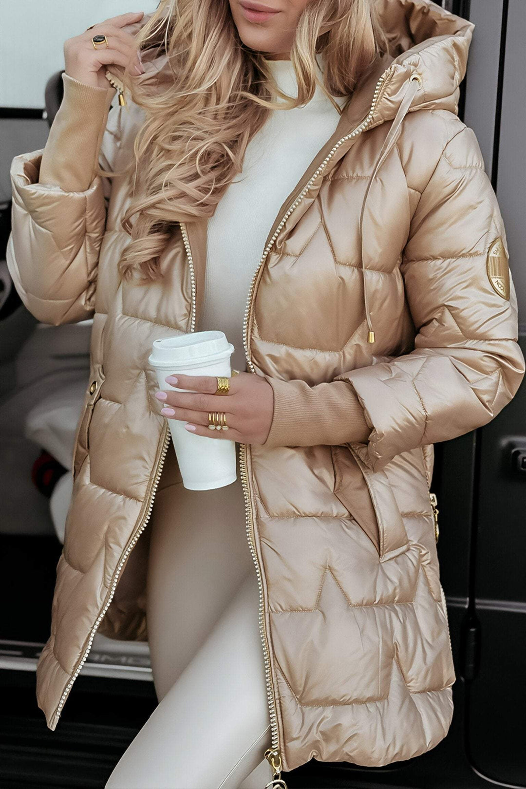 Jessica | Stylish Longline Hooded Quilted Jacket