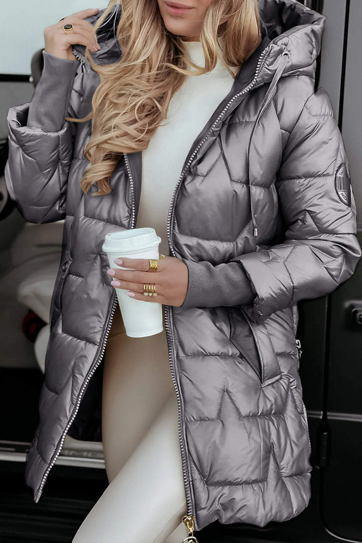 Jessica | Stylish Longline Hooded Quilted Jacket