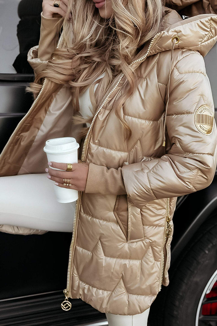Jessica | Stylish Longline Hooded Quilted Jacket