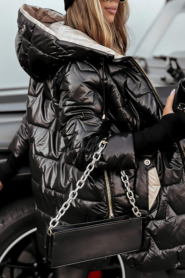 Jessica | Stylish Longline Hooded Quilted Jacket