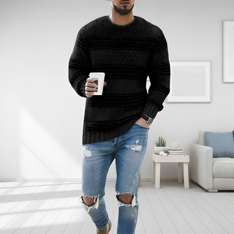 Jude | Striped Crew Neck Mens Knitted Jumper