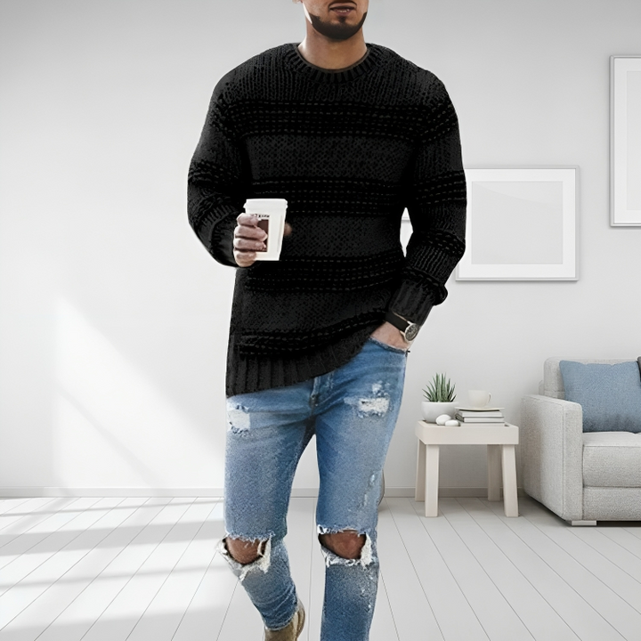 Jude | Striped Crew Neck Mens Knitted Jumper