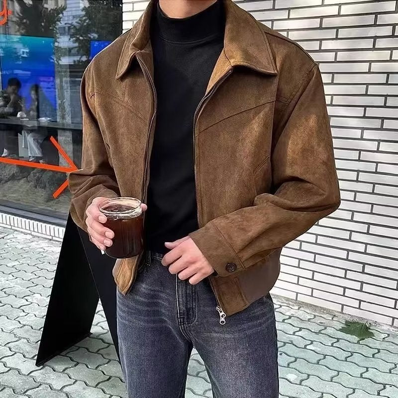 Kai | Retro Zip-Up Mens Suede Jacket