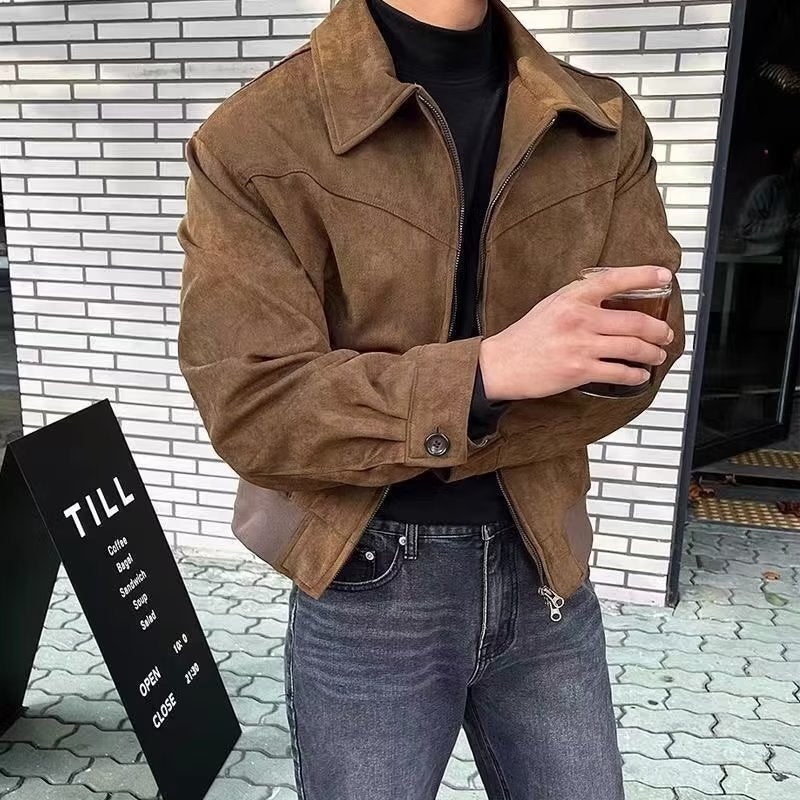 Kai | Retro Zip-Up Mens Suede Jacket