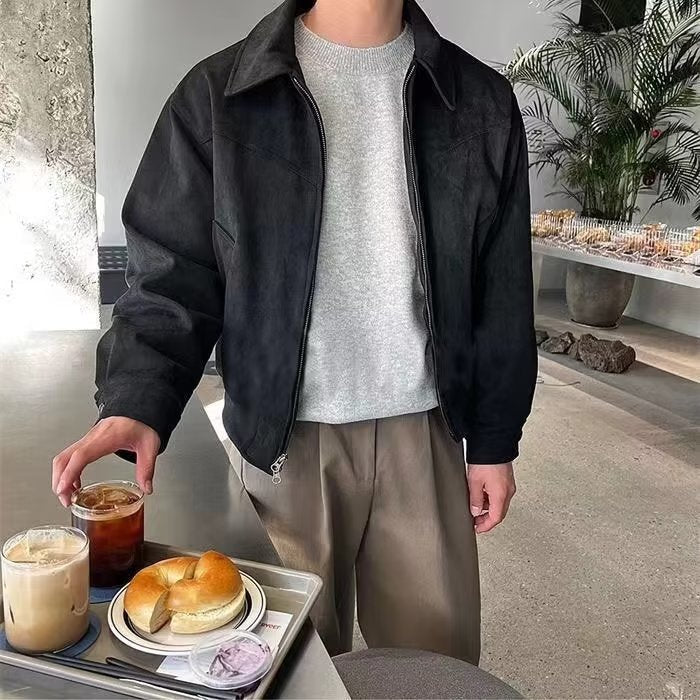 Kai | Retro Zip-Up Mens Suede Jacket