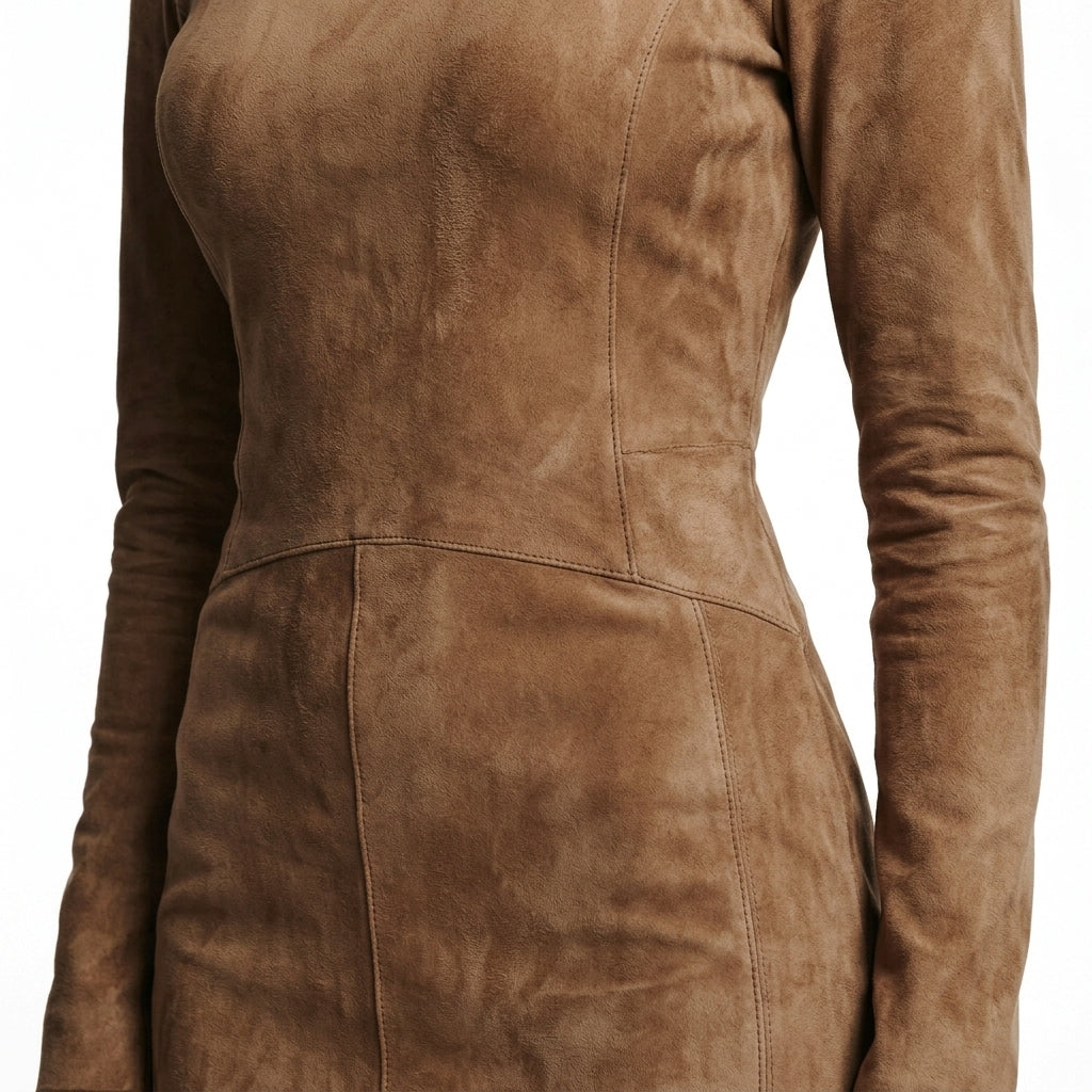 Lara | Refined High Neck Long Sleeve Winter Dress