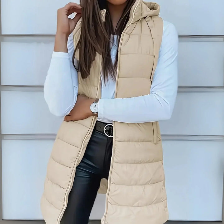 Layla | Relaxed Longline Hooded Puffer Gilet