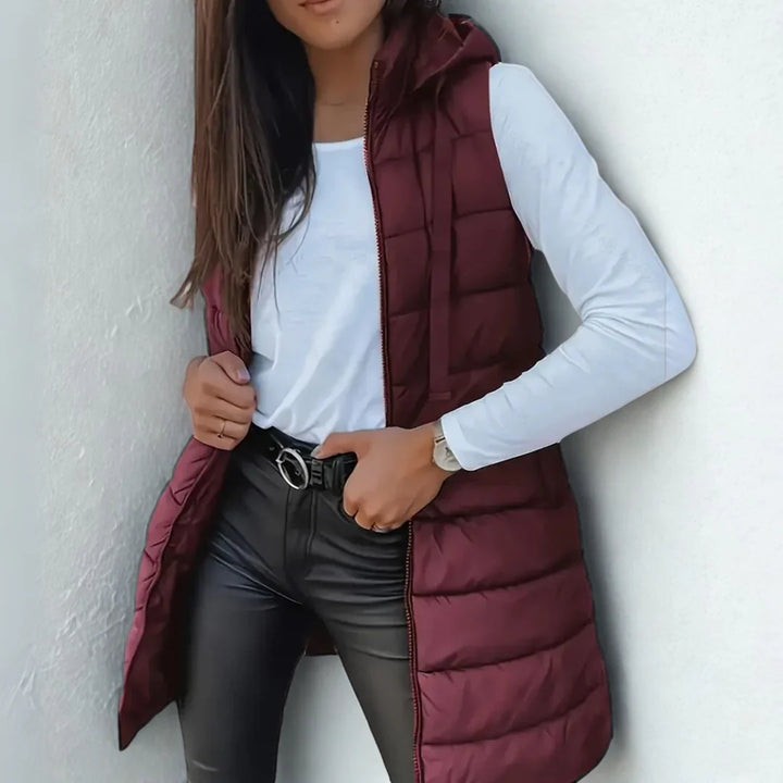 Layla | Relaxed Longline Hooded Puffer Gilet