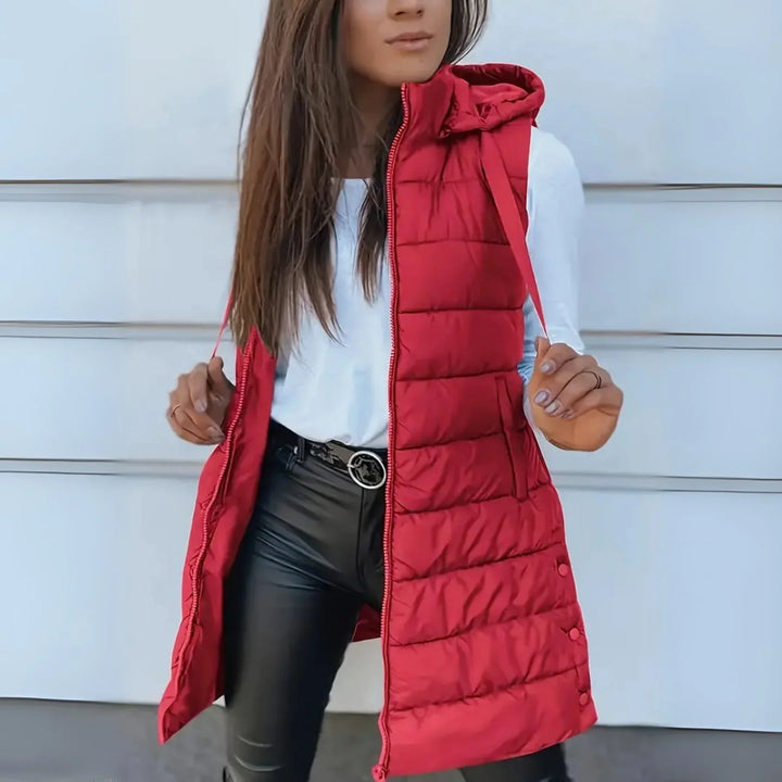 Layla | Relaxed Longline Hooded Puffer Gilet