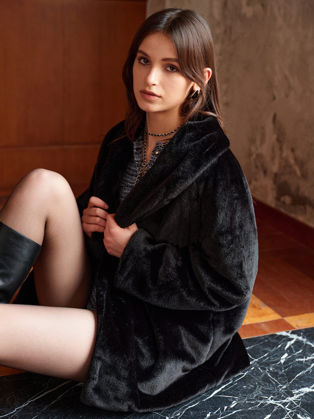 Layla | Relaxed Oversized Longline Fur Jacket