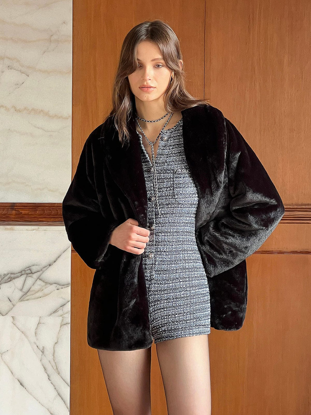 Layla | Relaxed Oversized Longline Fur Jacket